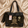 Juicy Couture Classic Juicy Lover Chocolate Brown Velour Tote