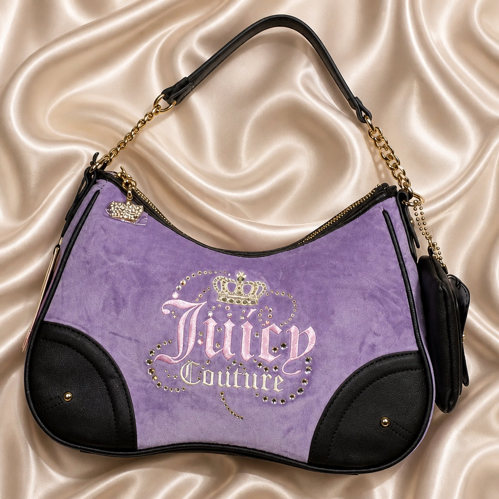 Juicy Couture Lavender Shoulder Bag with Matching Pouch
