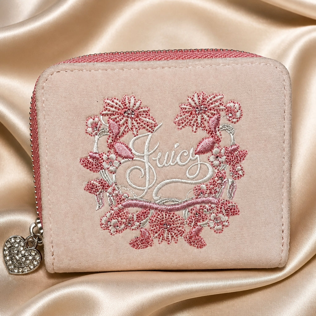 Juicy Couture Juicy in Bloom Zip Wallet – Blush Pink