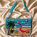 Sol and Mer Flamingo Beach Hand-Beaded Shoulder Bag