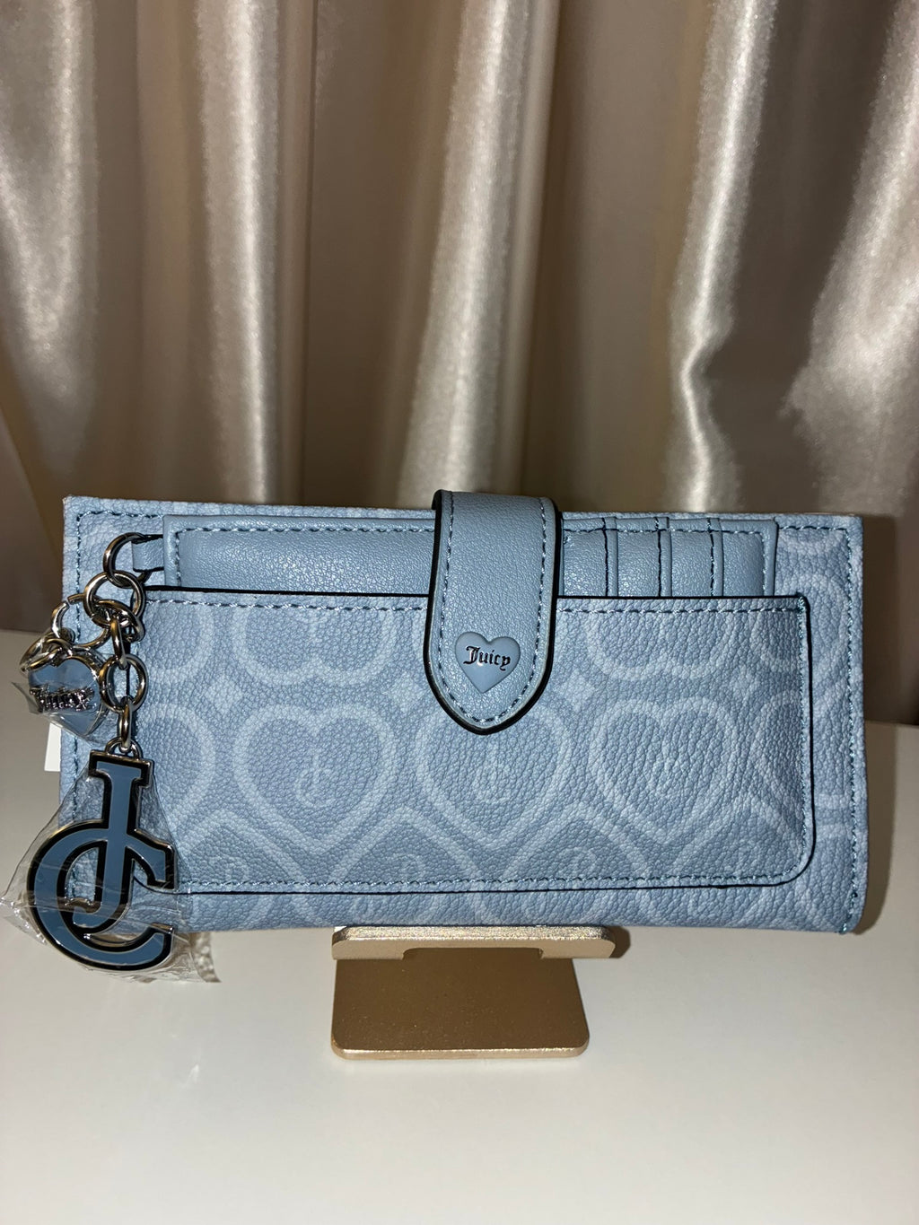 Juicy Couture Heart Monogram Wallet – Dusty Blue