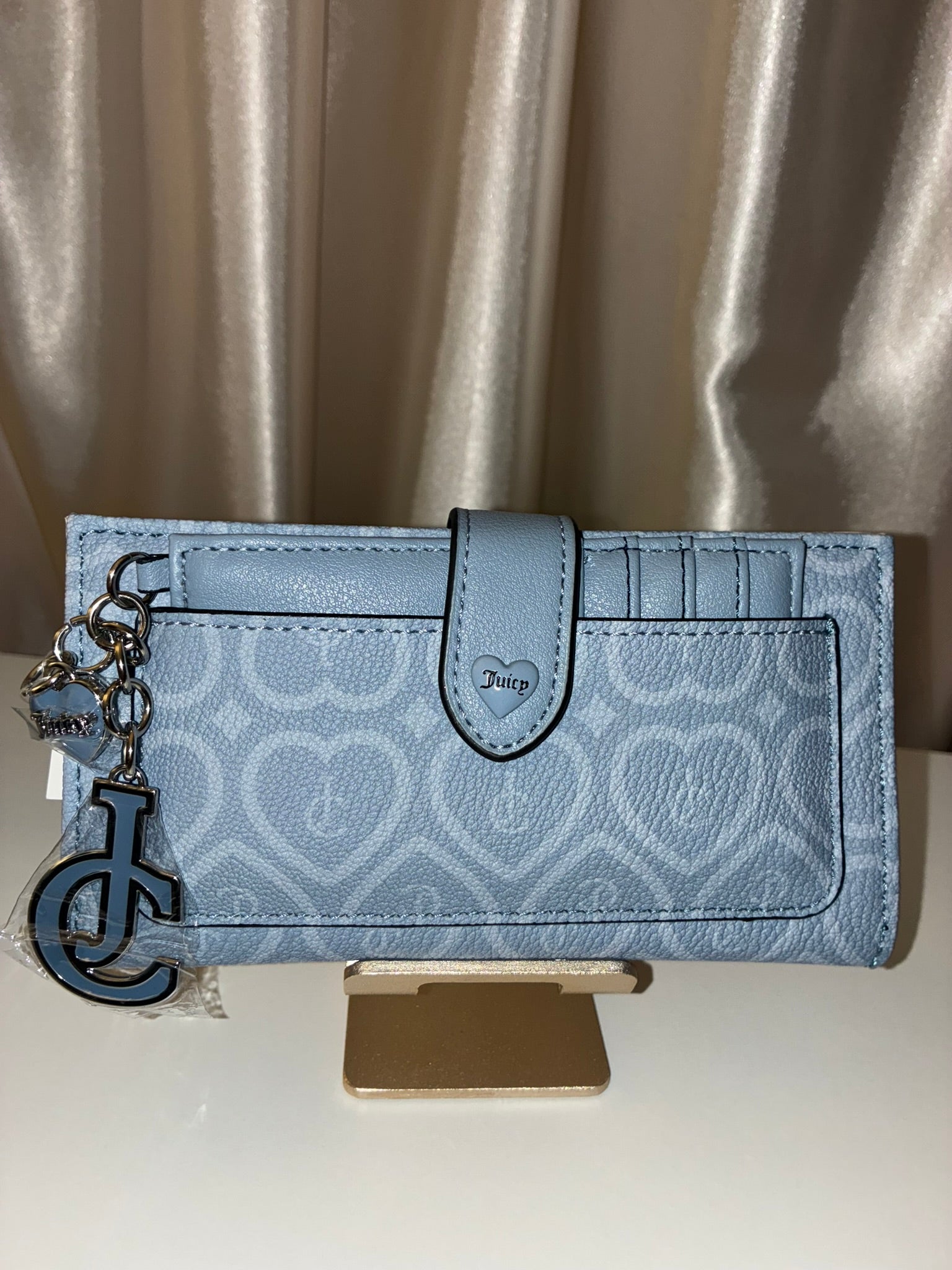 Juicy Couture Heart Monogram Wallet – Dusty Blue