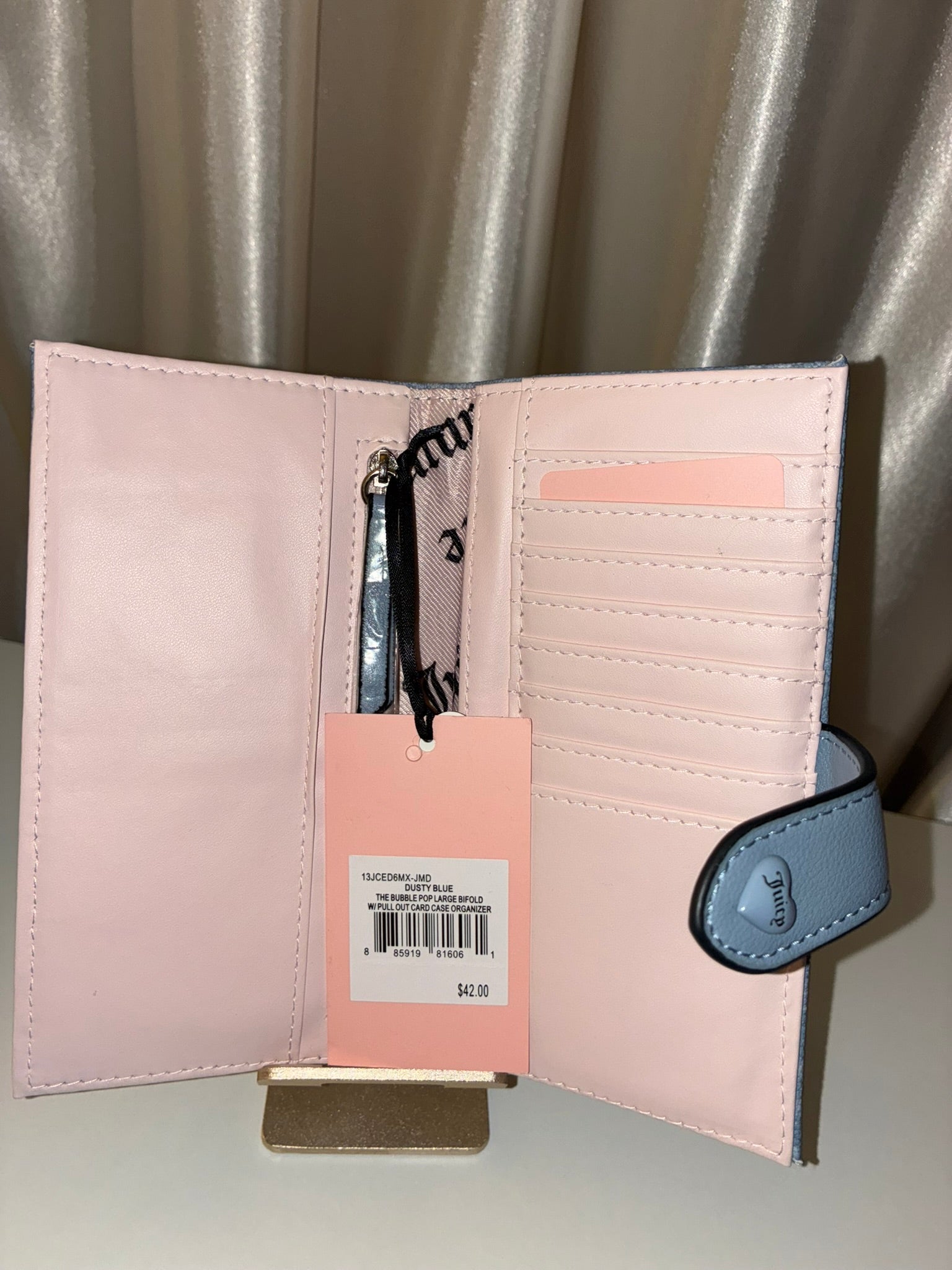 Juicy Couture Heart Monogram Wallet – Dusty Blue