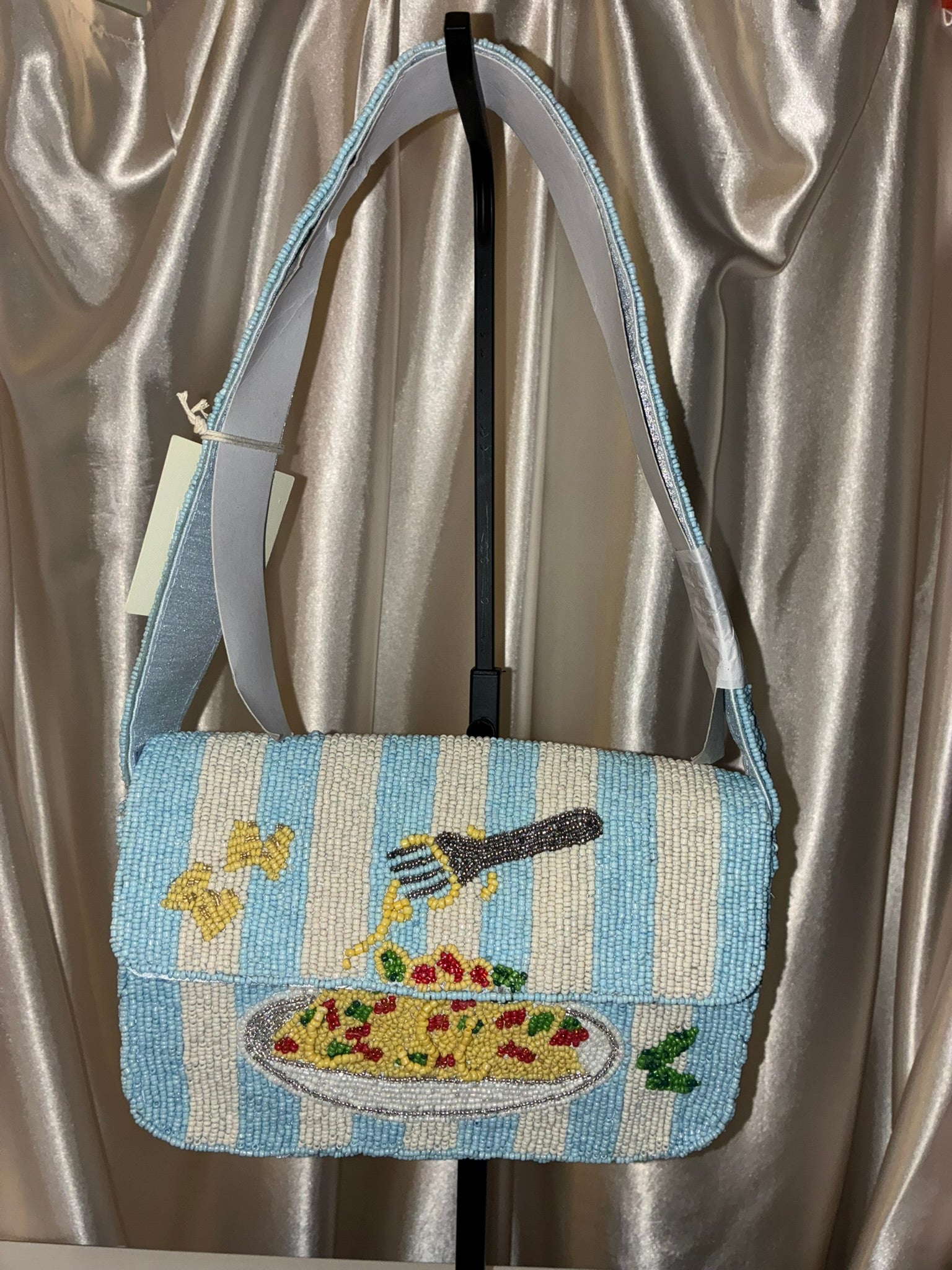 Sol and Mer Pasta Night Beaded Shoulder Bag