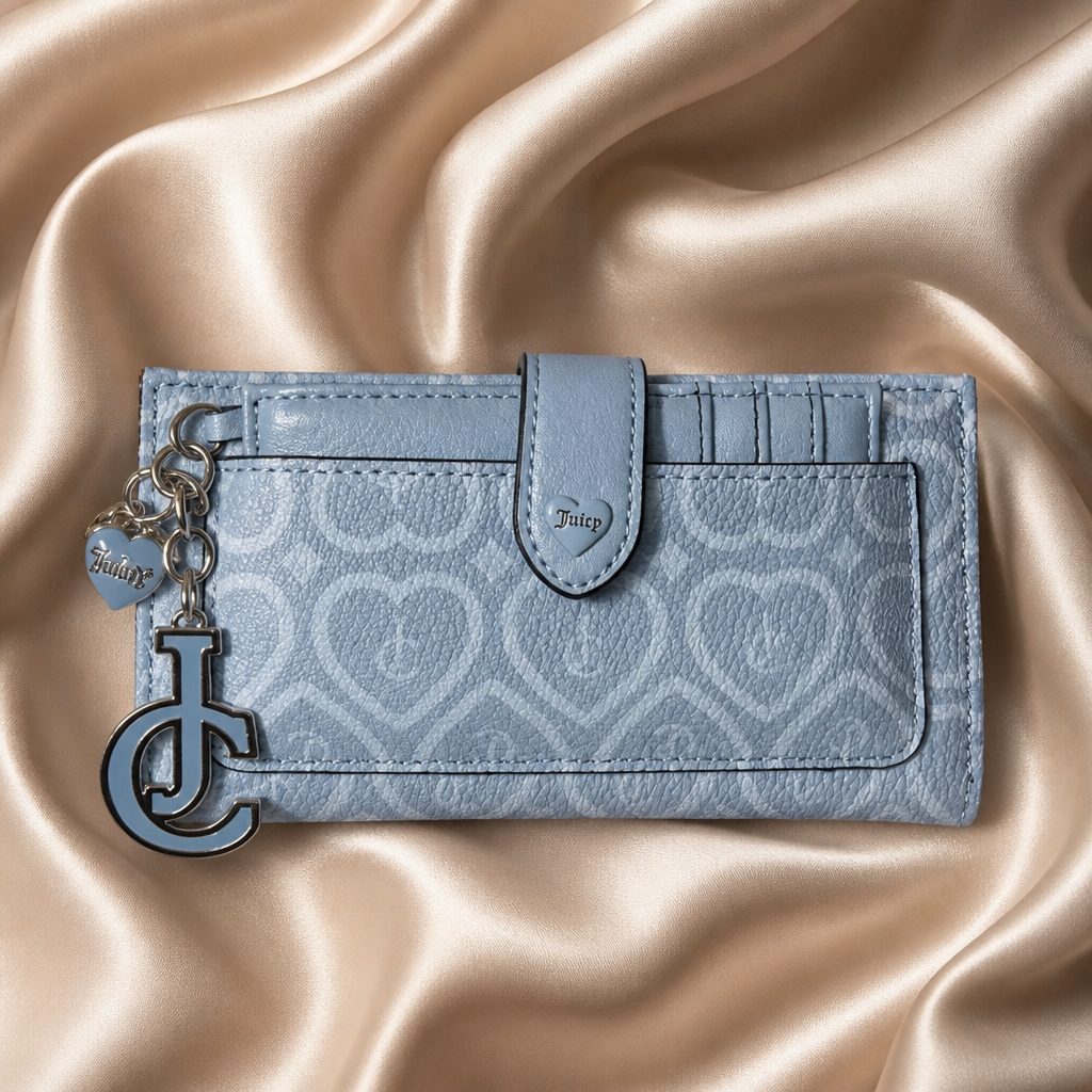 Juicy Couture Heart Monogram Wallet – Dusty Blue
