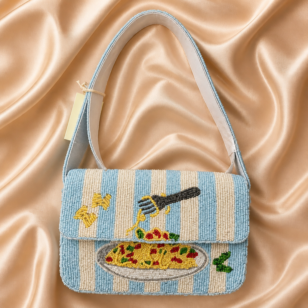 Sol and Mer Pasta Night Beaded Shoulder Bag