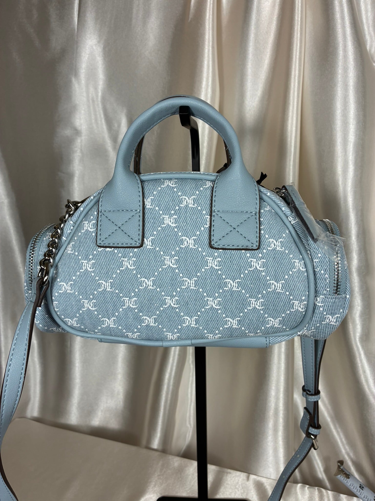 Juicy Couture She's The Moment Denim Crossbody Bag – Light Blue Monogram NWT