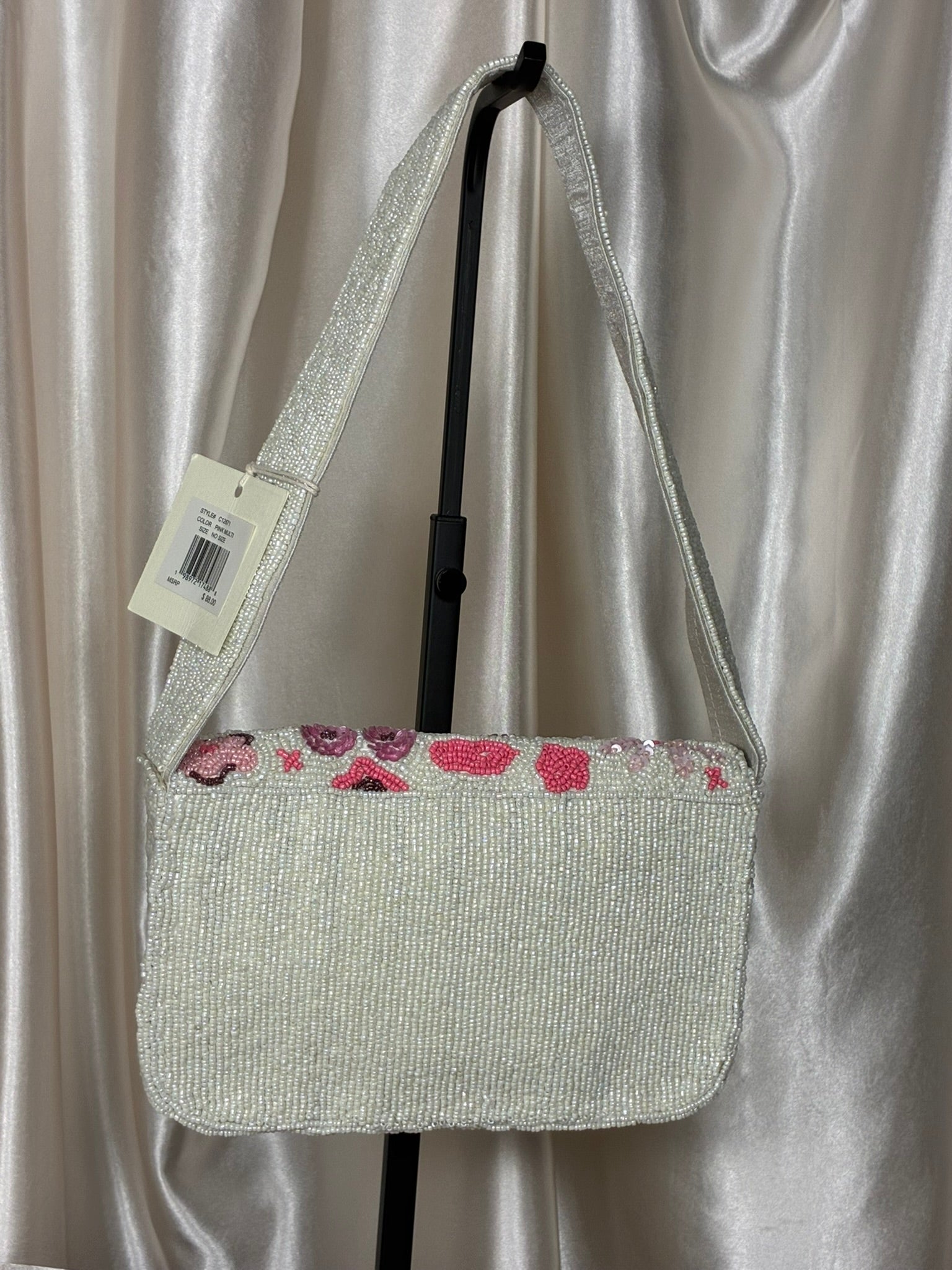 Sol and Mer Beaded Floral Shoulder Bag