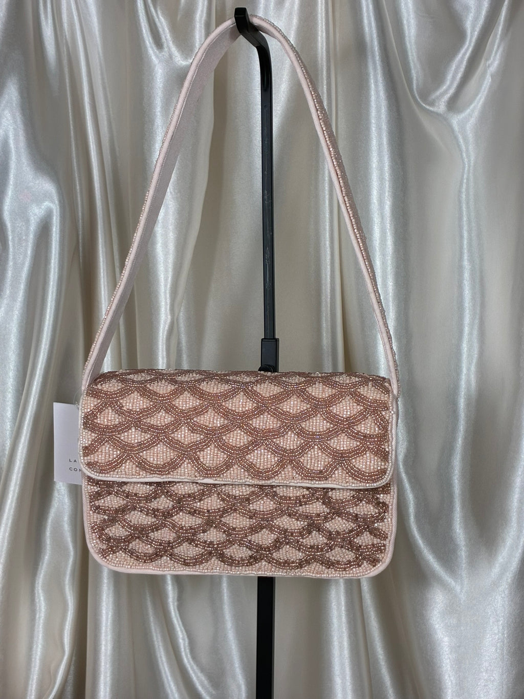 Lauren Conrad Blush Beaded Shoulder Bag