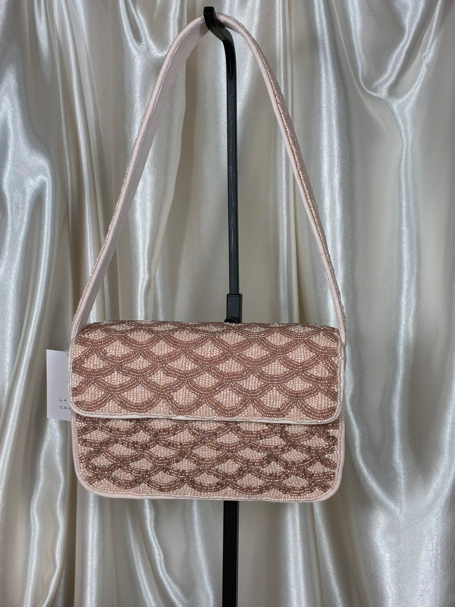 Lauren Conrad Blush Beaded Shoulder Bag