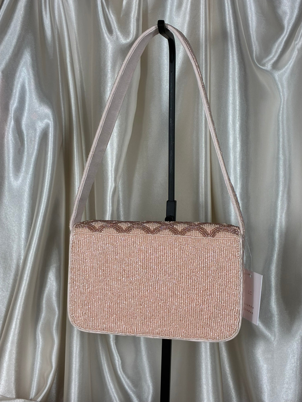 Lauren Conrad Blush Beaded Shoulder Bag