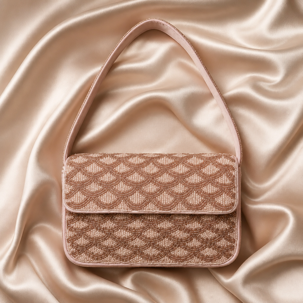 Lauren Conrad Blush Beaded Shoulder Bag