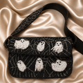 Handmade Beaded Ghost Shoulder Bag | Halloween Statement Purse | Spooky Chic Beaded Handbag