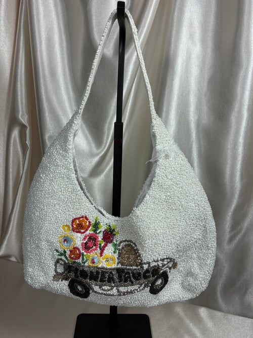 Beaded Flower Truck Shoulder Bag | Vintage Farmhouse Inspired Purse