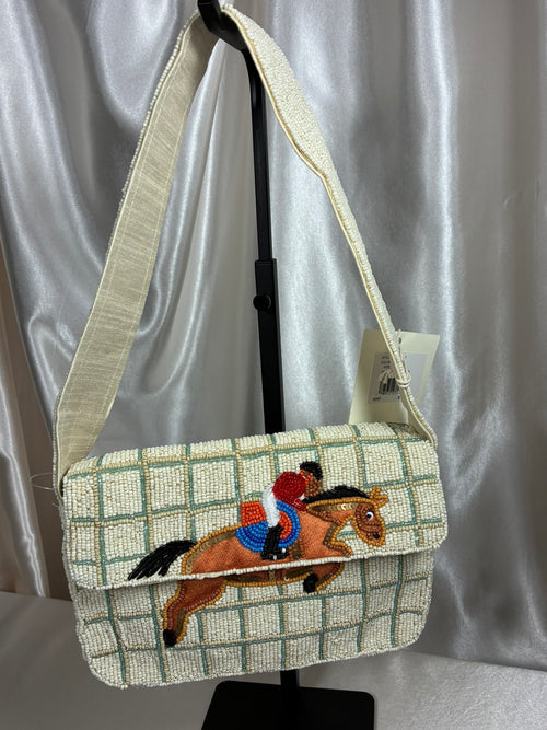 Beaded Equestrian Horse & Rider Shoulder Bag | Show Jumping Purse