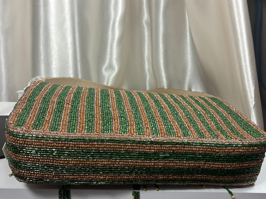 Tropical Palm Tree Beaded Handbag | Handmade Statement Purse | Vacation & Resort Style