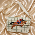 Beaded Equestrian Horse & Rider Shoulder Bag | Show Jumping Purse