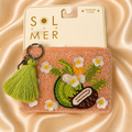 Handmade Beaded Coconut Coin Purse | Tropical Zipper Pouch