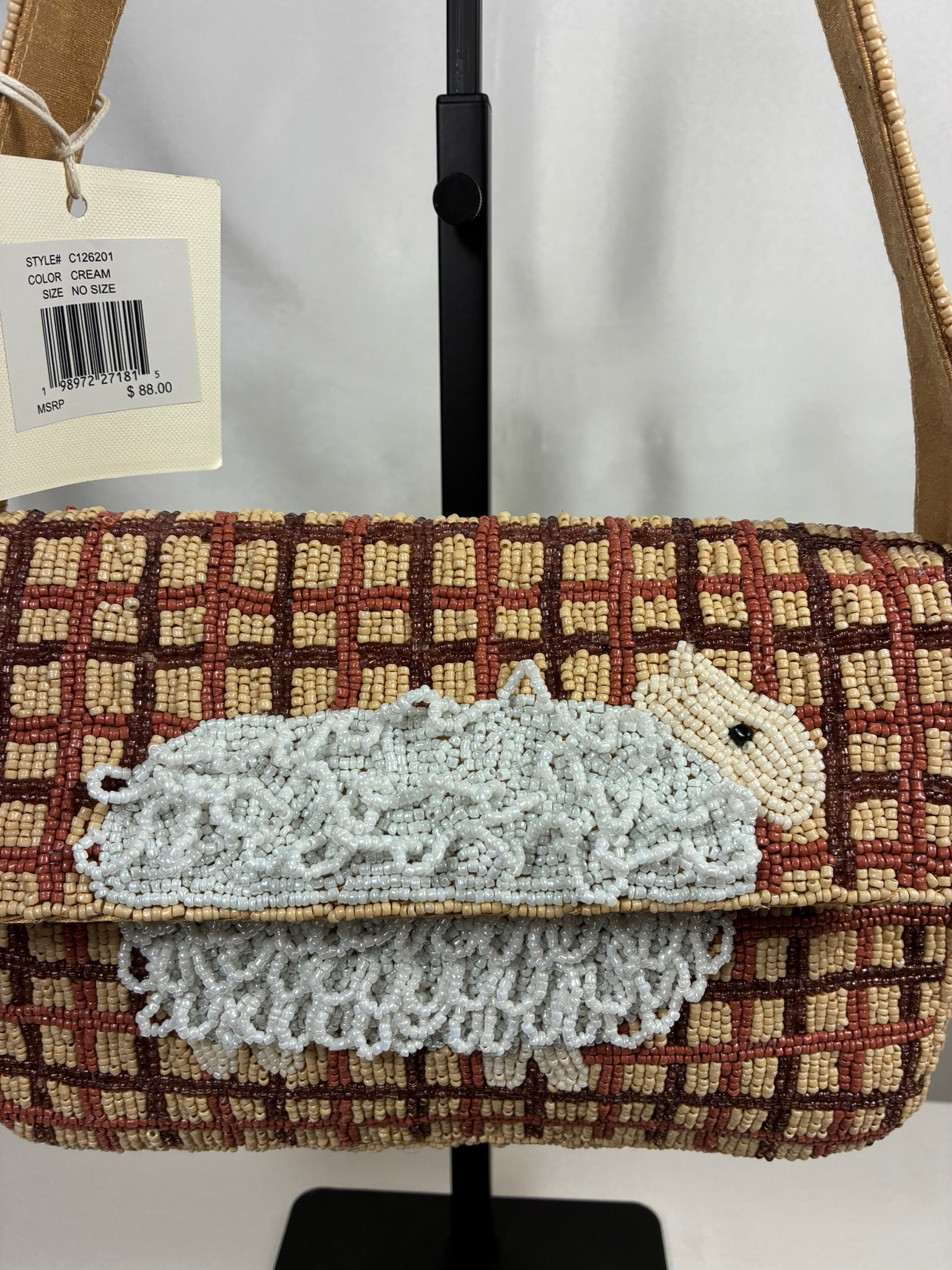 Cozy Sheep Beaded Shoulder Bag