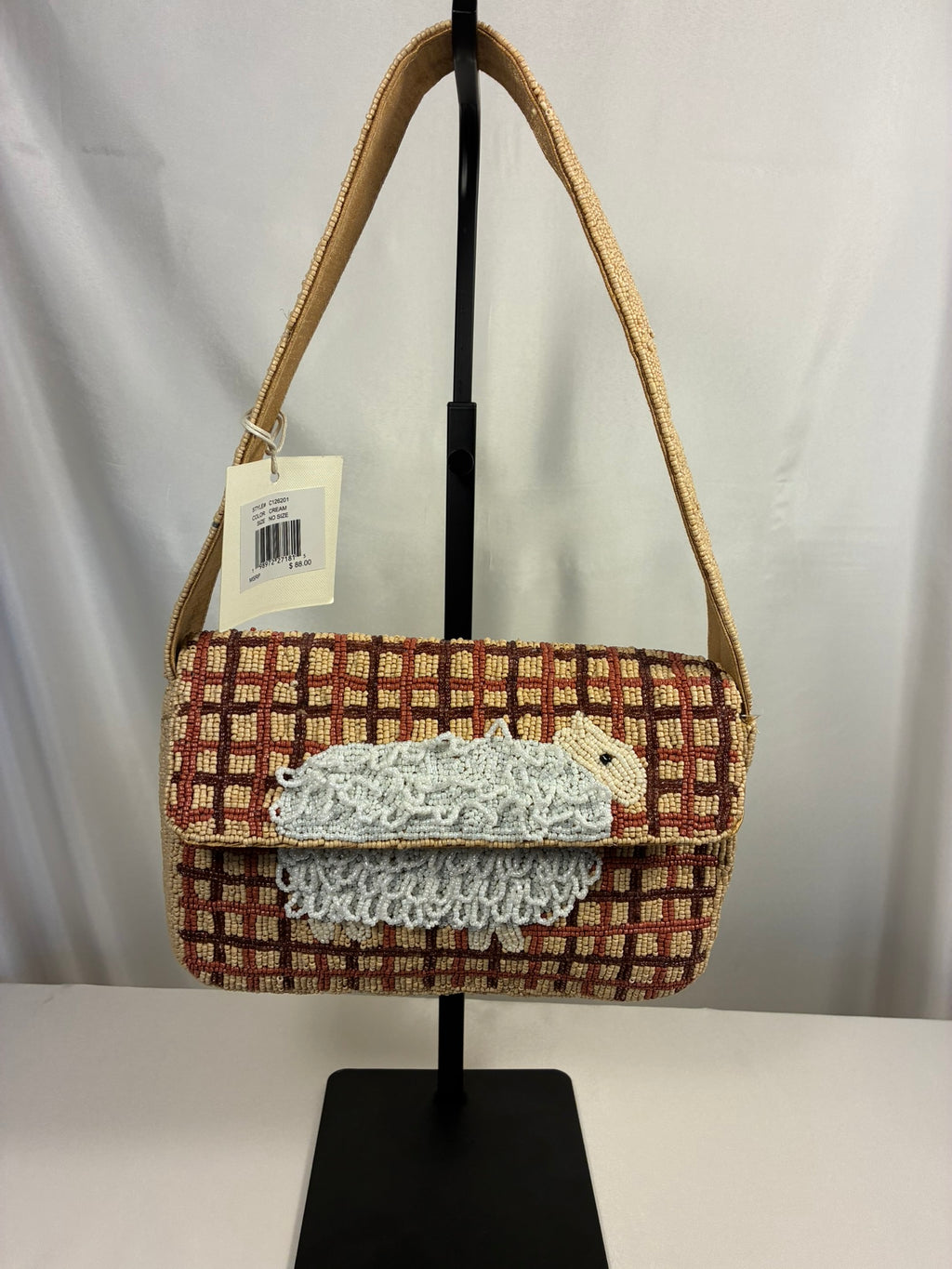 Cozy Sheep Beaded Shoulder Bag