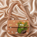 Tropical Coconut Blossom Hand-Beaded Shoulder Bag