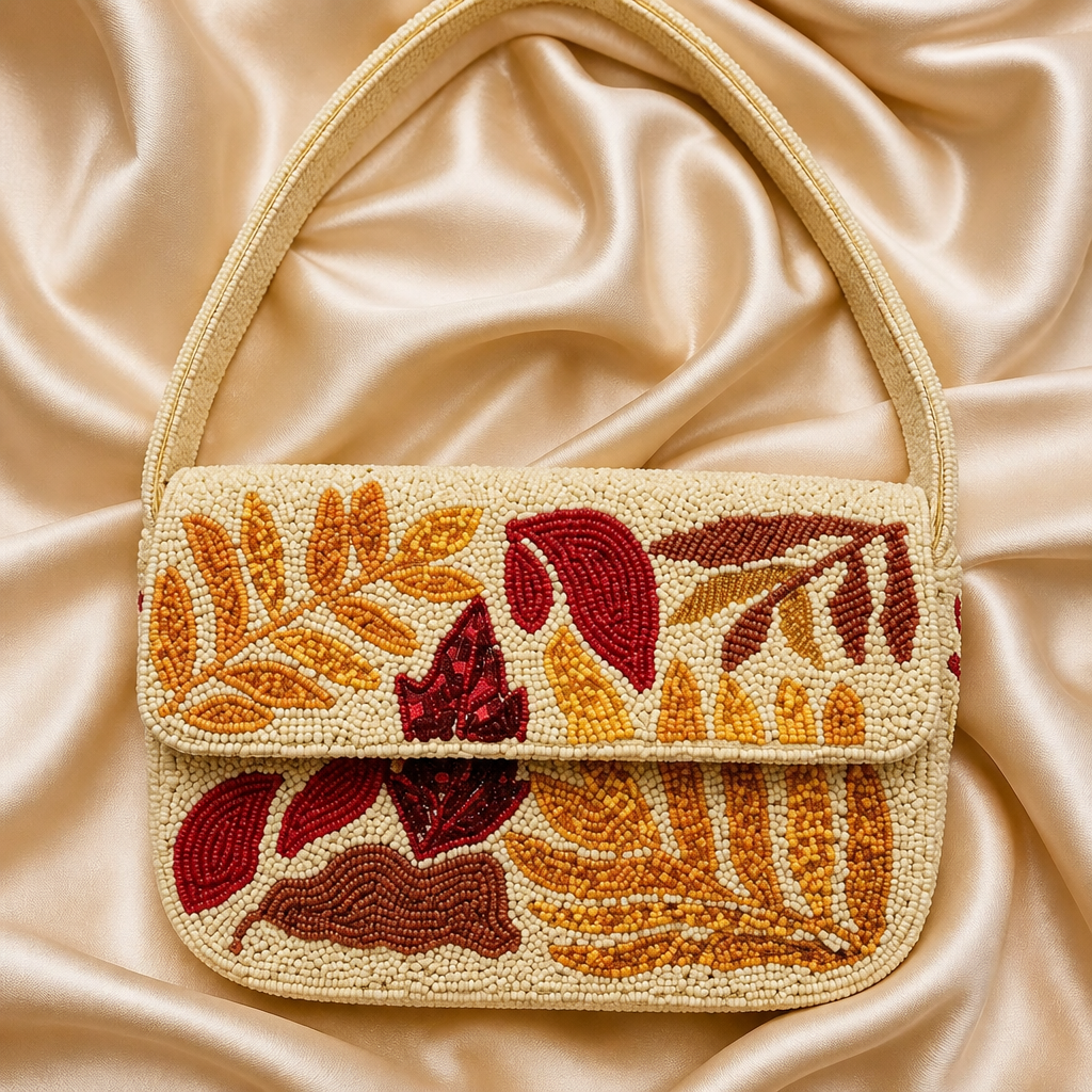 Autumn Harvest Beaded Shoulder Bag