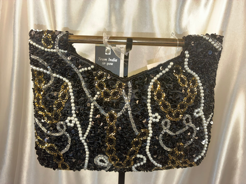 Midnight Noir Beaded Evening Clutch