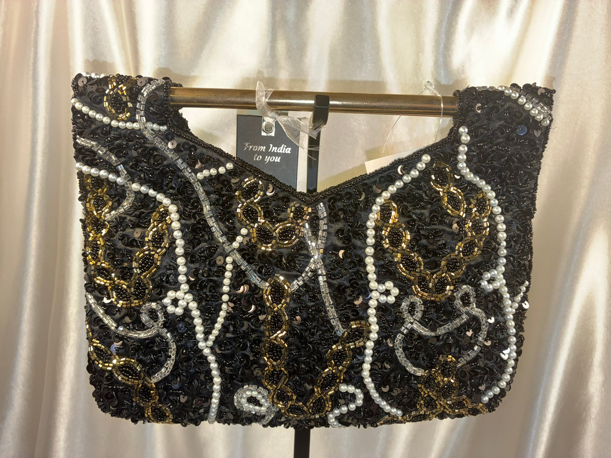 Midnight Noir Beaded Evening Clutch
