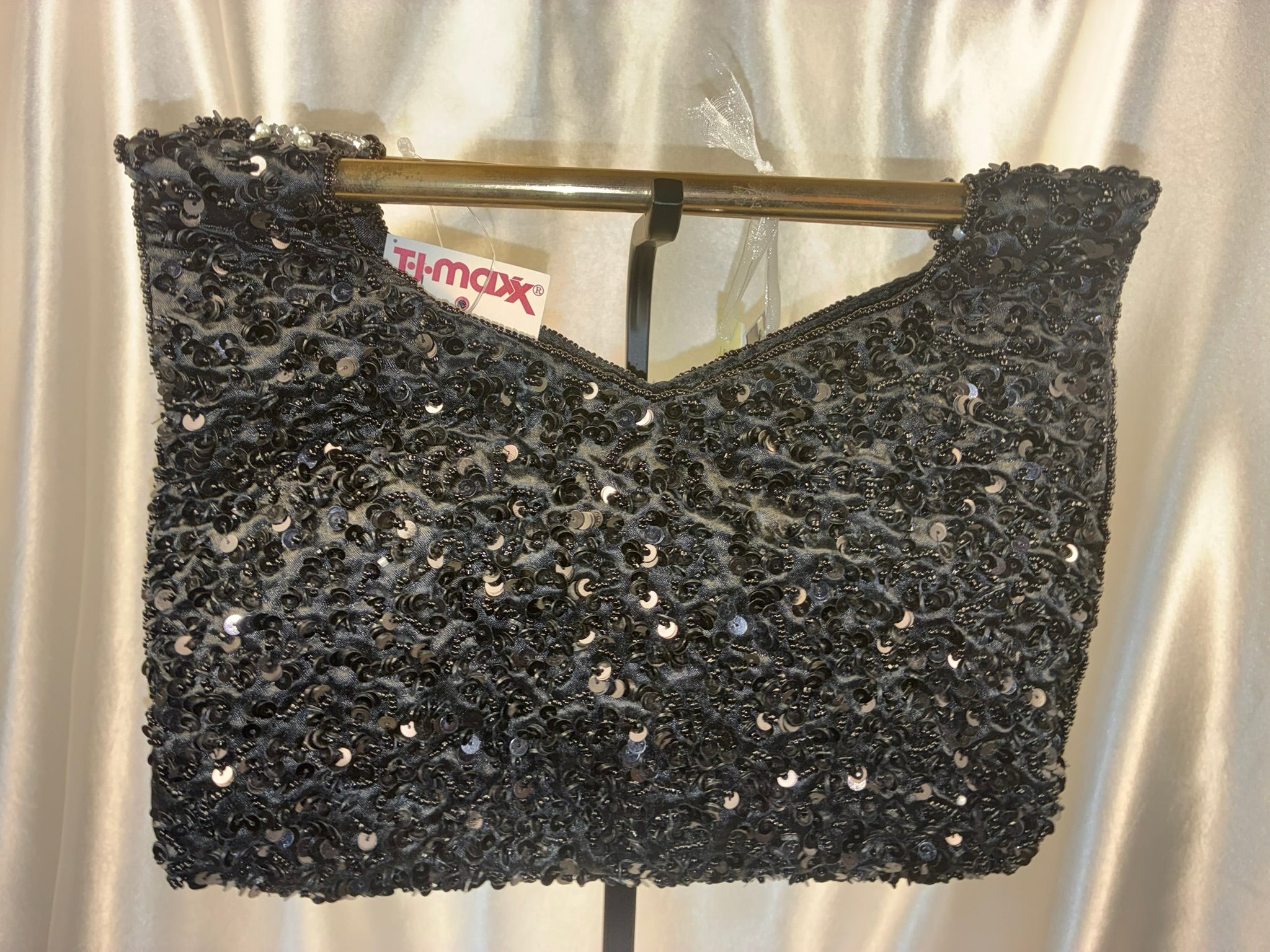 Midnight Noir Beaded Evening Clutch