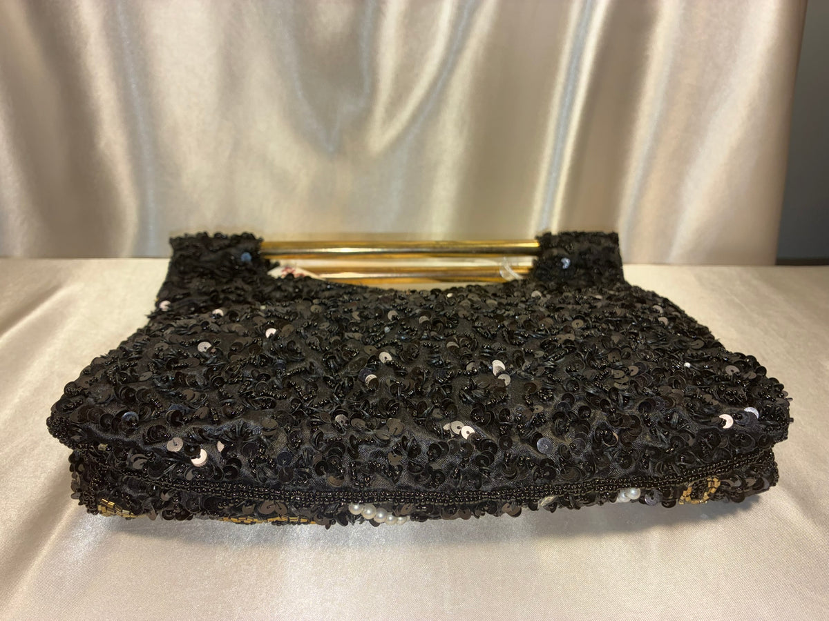Midnight Noir Beaded Evening Clutch