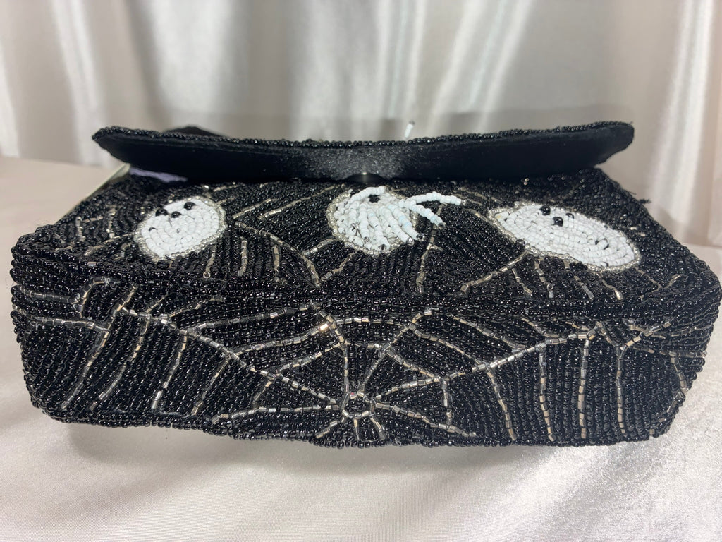 Handmade Beaded Ghost Shoulder Bag | Halloween Statement Purse | Spooky Chic Beaded Handbag