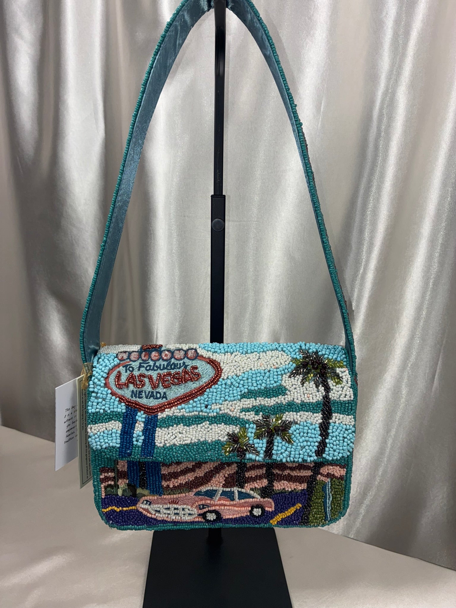 Retro Look Beaded Vegas Shoulder Bag