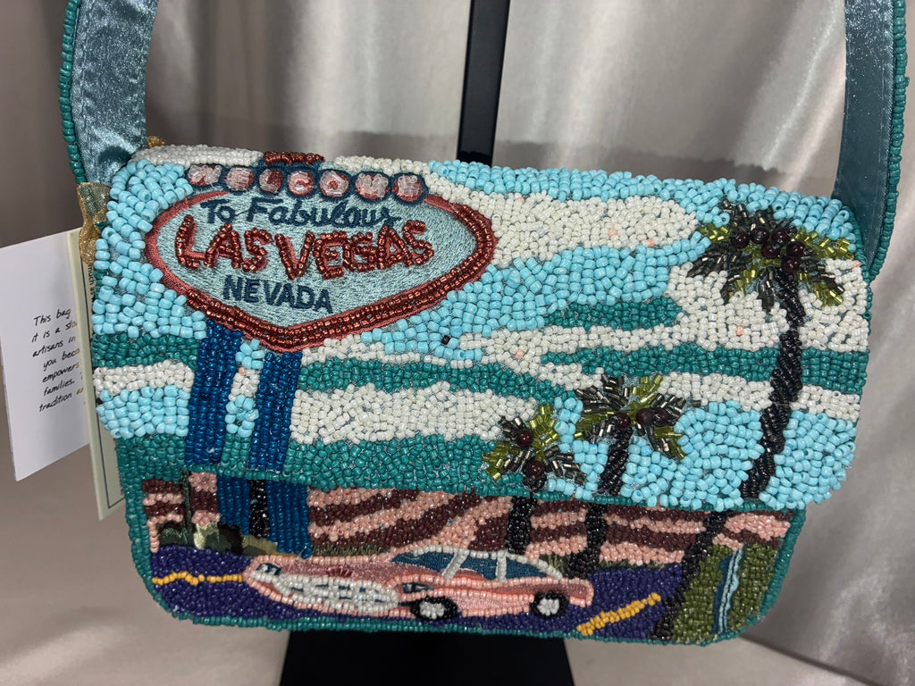 Retro Look Beaded Vegas Shoulder Bag