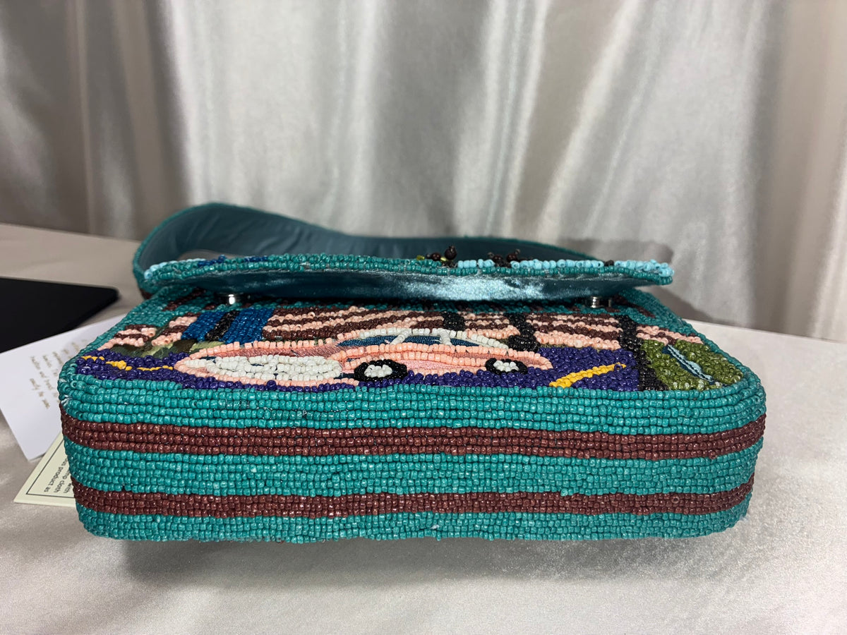 Retro Look Beaded Vegas Shoulder Bag