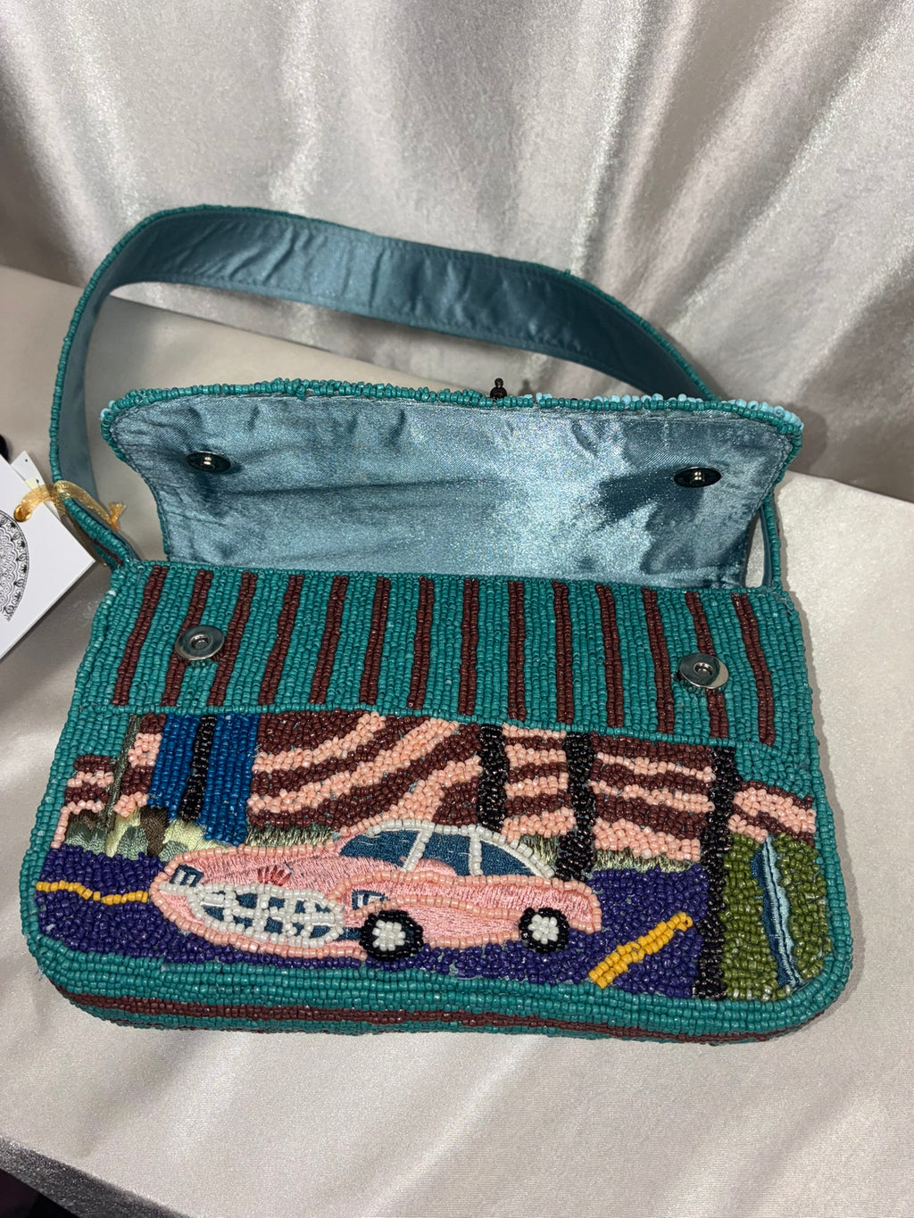 Retro Look Beaded Vegas Shoulder Bag