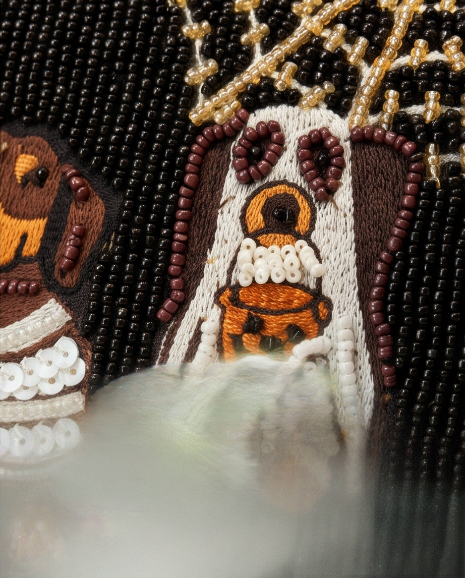 Beaded Halloween Dog Handbag