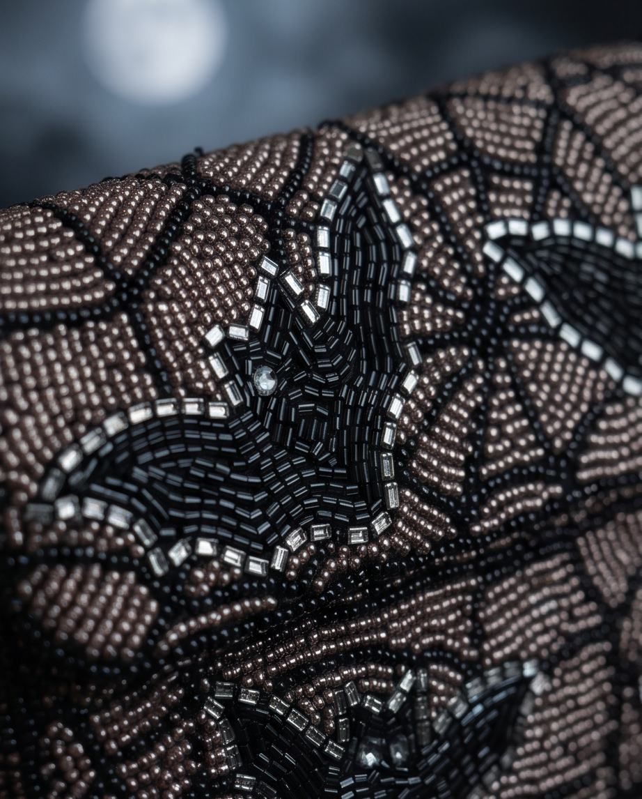 The Midnight Bat Beaded Bag