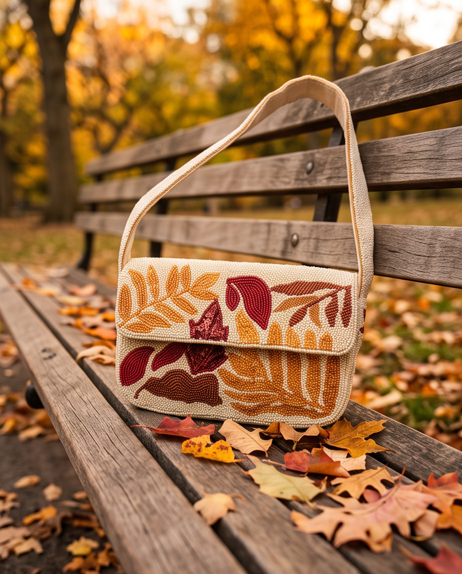 Autumn Harvest Beaded Shoulder Bag