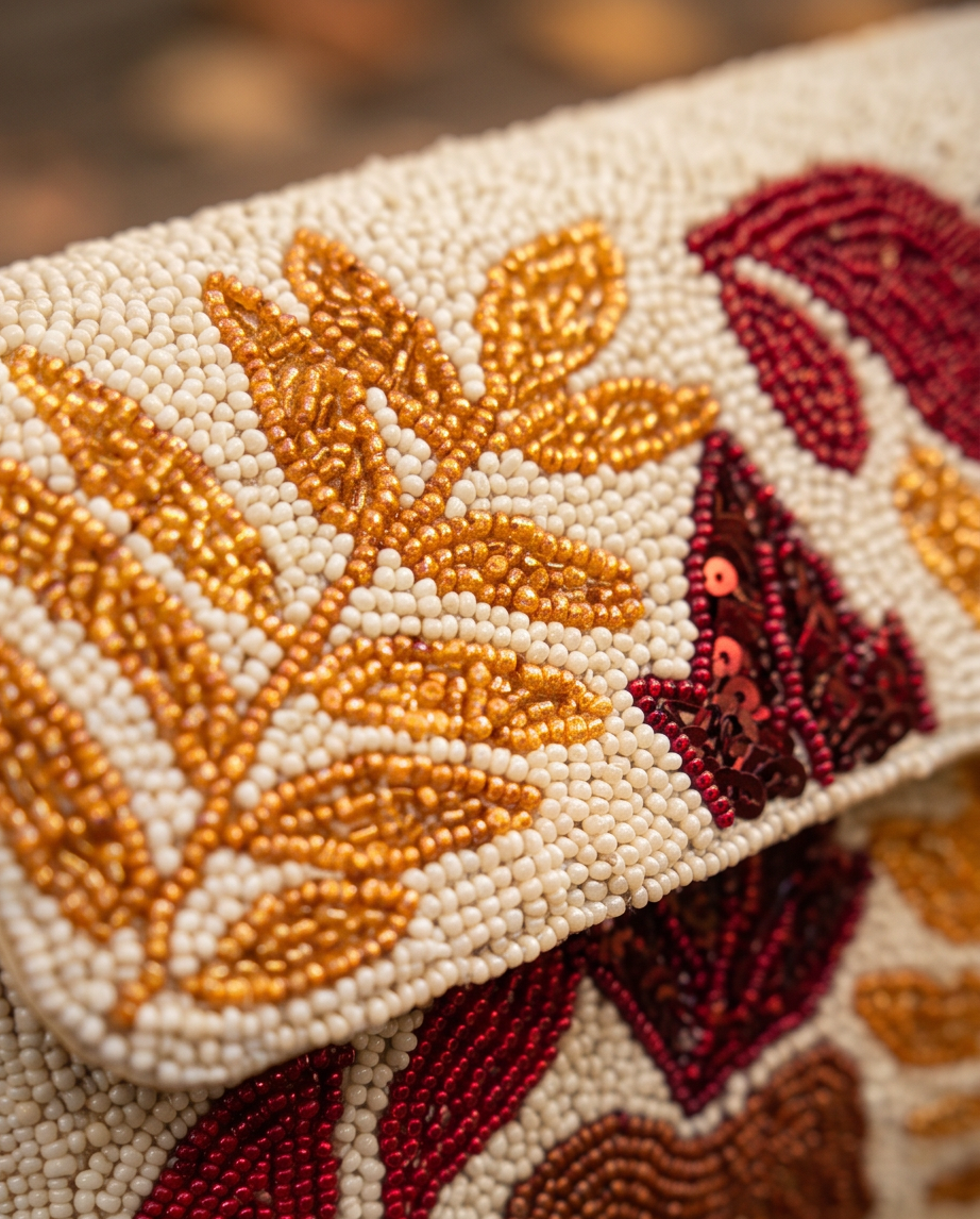 Autumn Harvest Beaded Shoulder Bag
