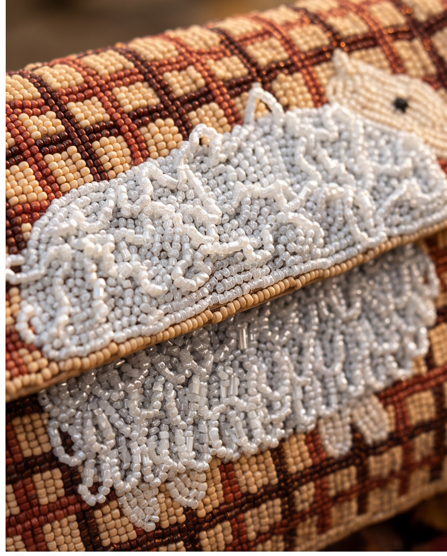 Cozy Sheep Beaded Shoulder Bag