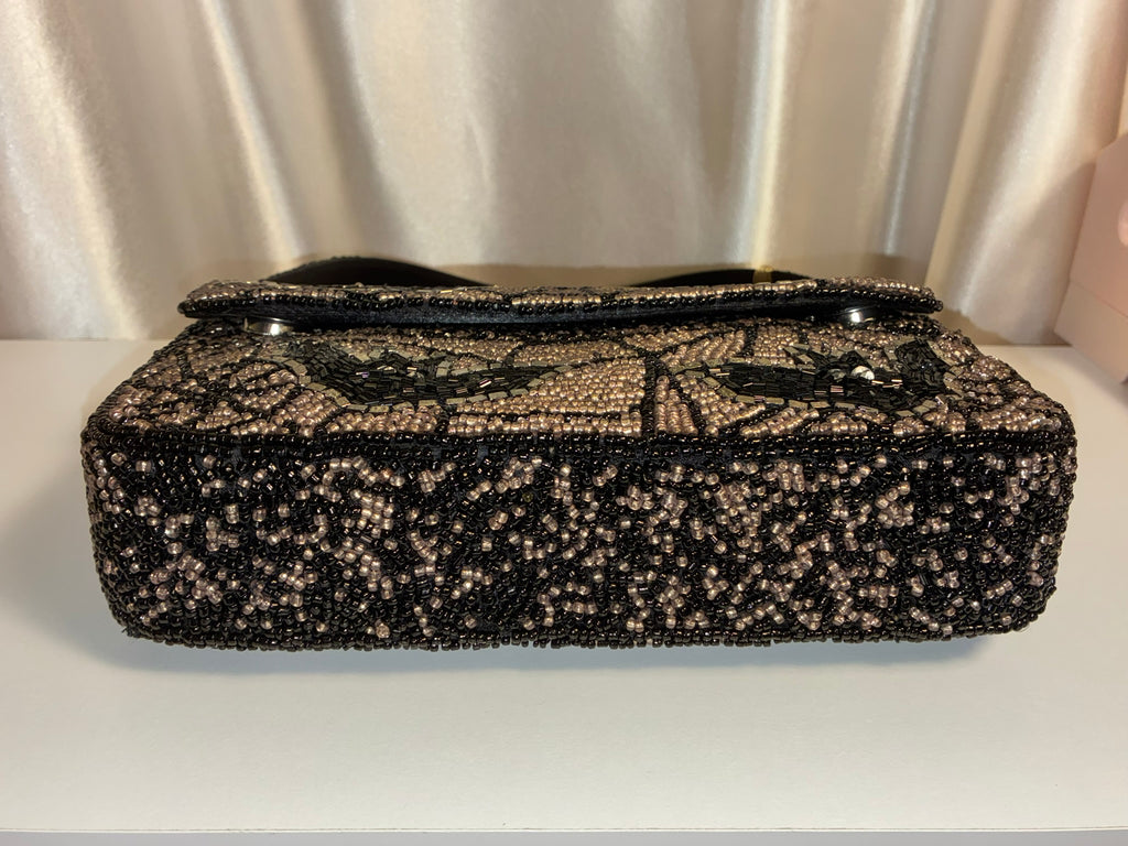 The Midnight Bat Beaded Bag