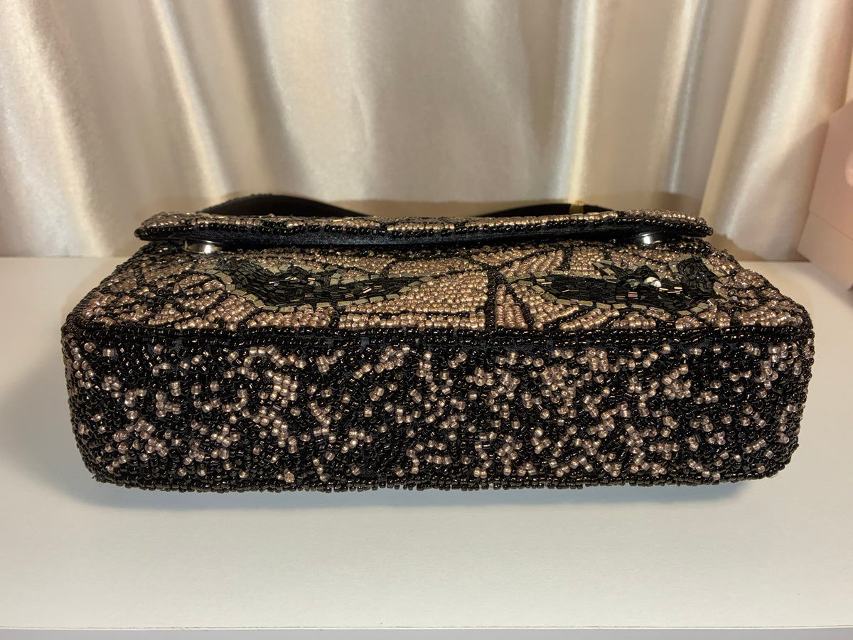 The Midnight Bat Beaded Bag