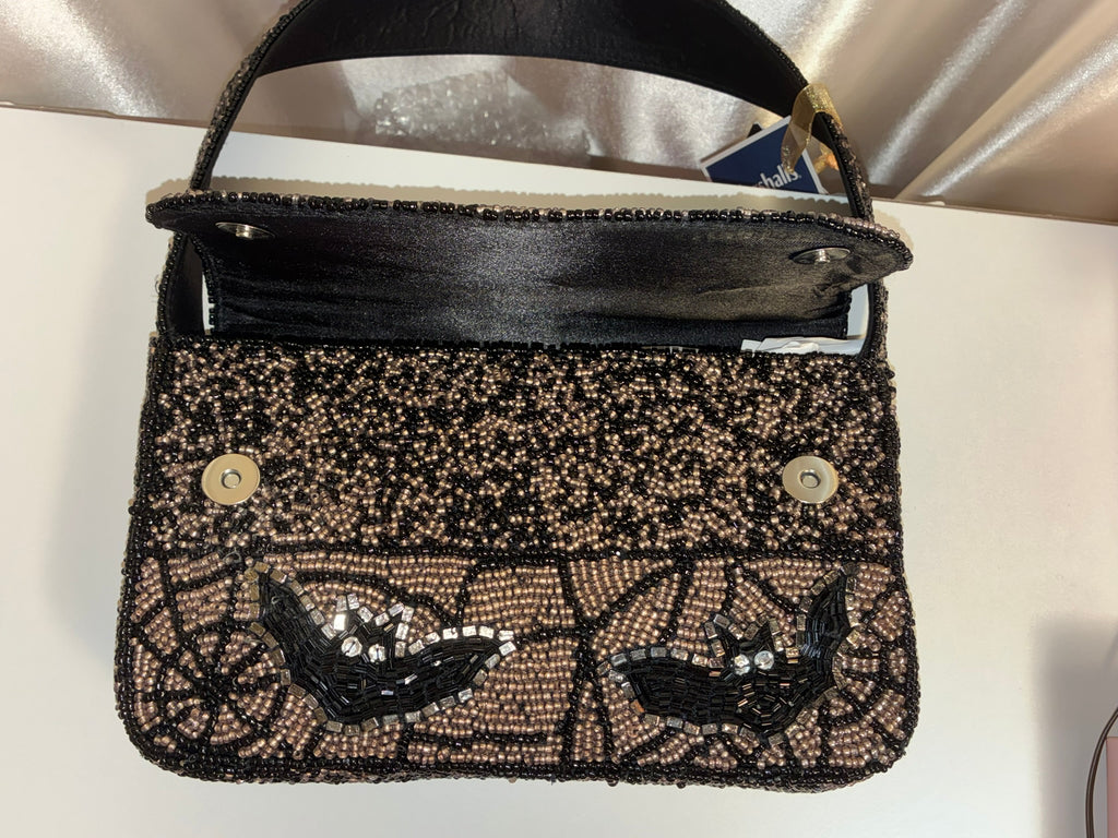 The Midnight Bat Beaded Bag