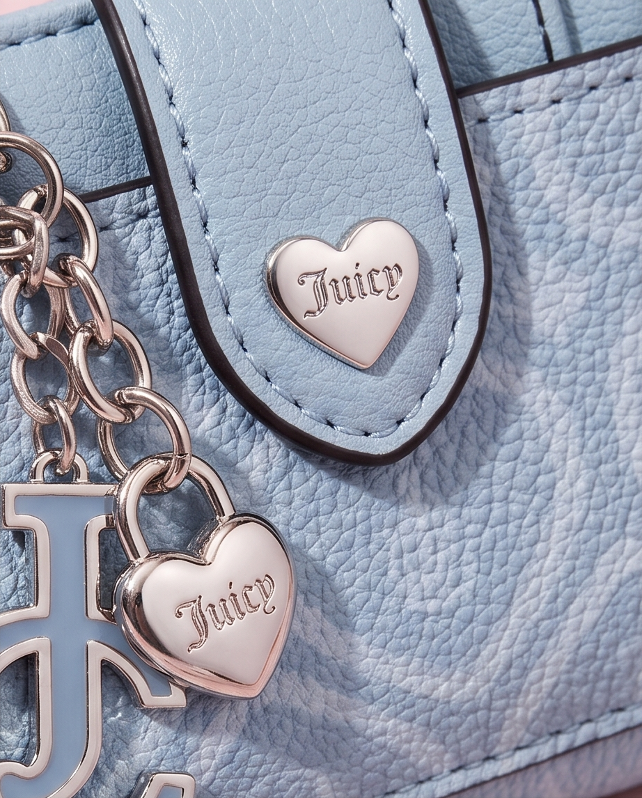 Juicy Couture Heart Monogram Wallet – Dusty Blue