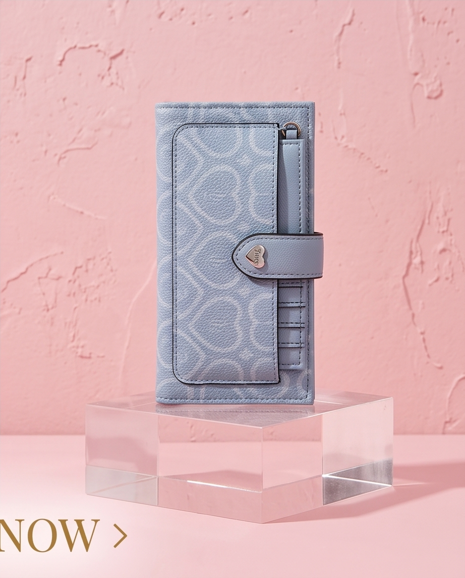 Juicy Couture Heart Monogram Wallet – Dusty Blue