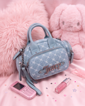 Juicy Couture She's The Moment Denim Crossbody Bag – Light Blue Monogram NWT