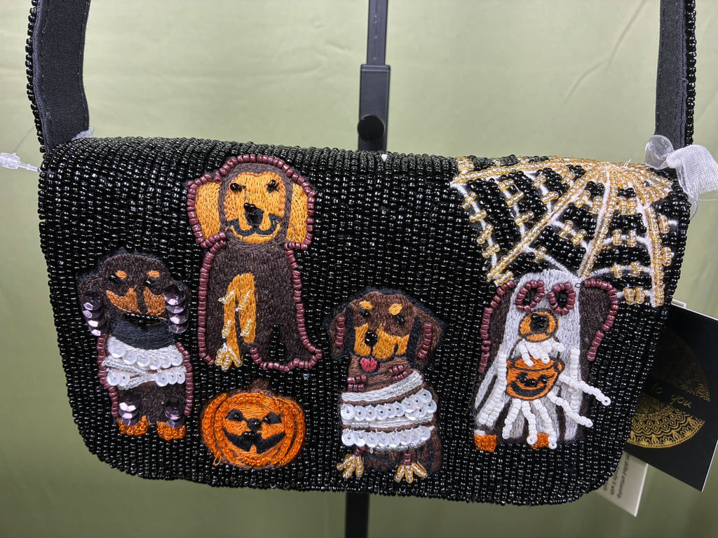 Beaded Halloween Dog Handbag