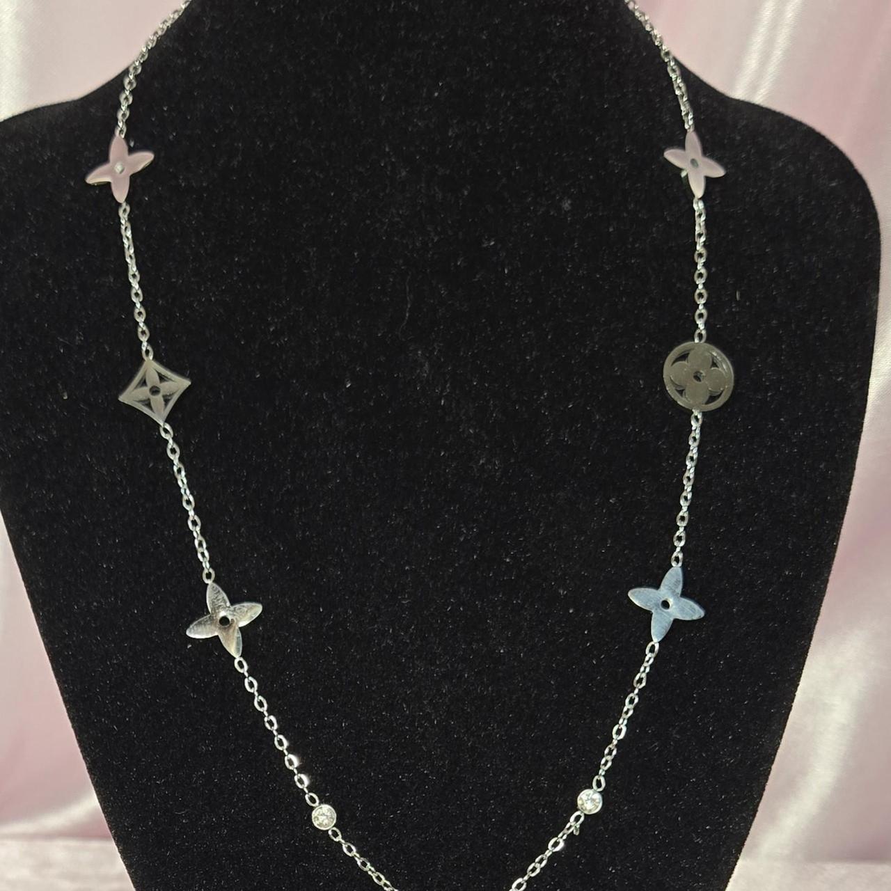 Silver Tone Designer-Inspired Monogram Necklace