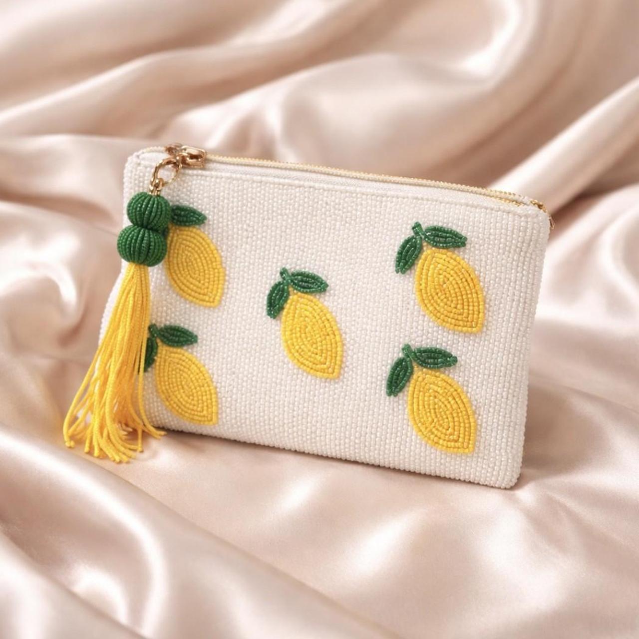 Lemon Beaded Clutch