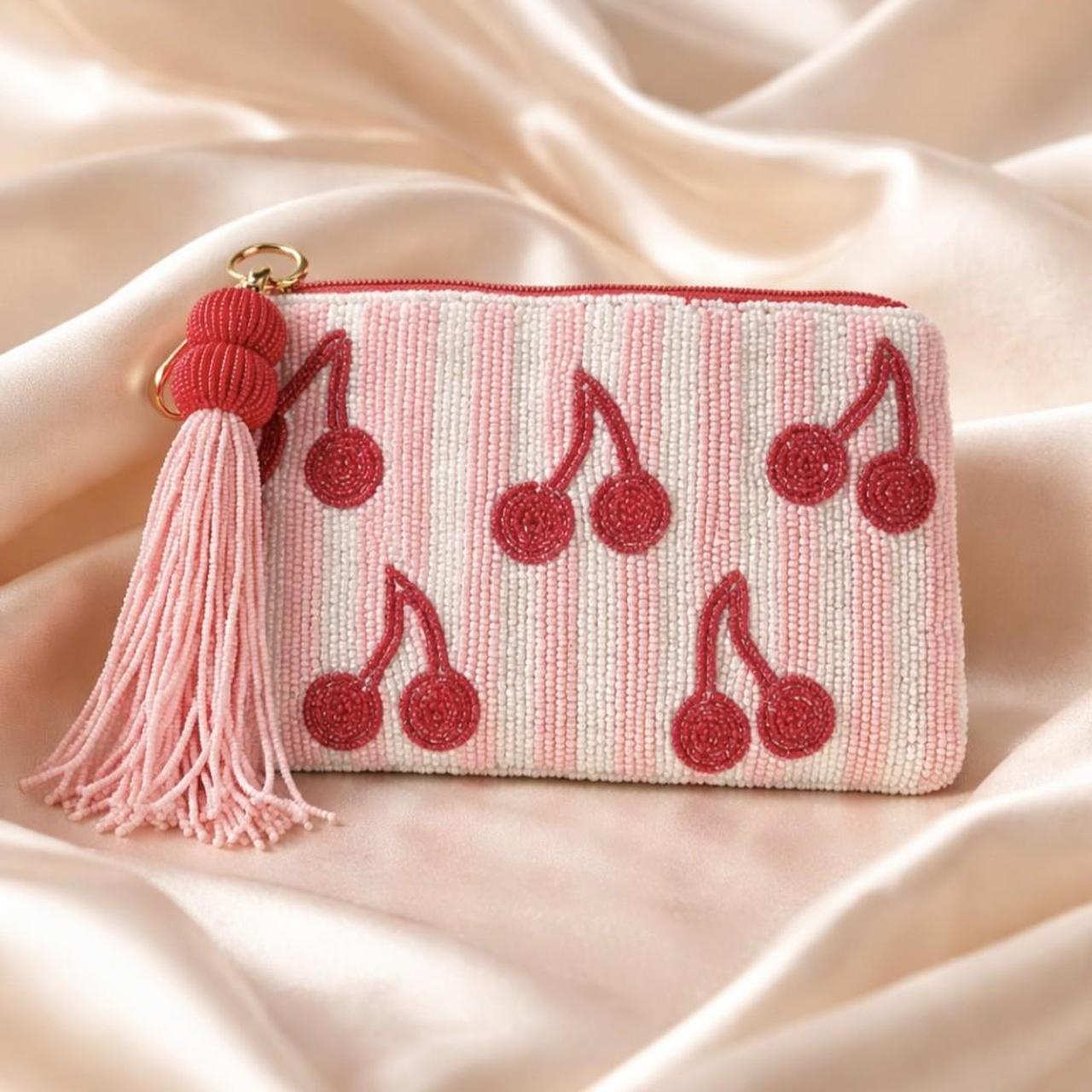 Beaded Cherry Clutch